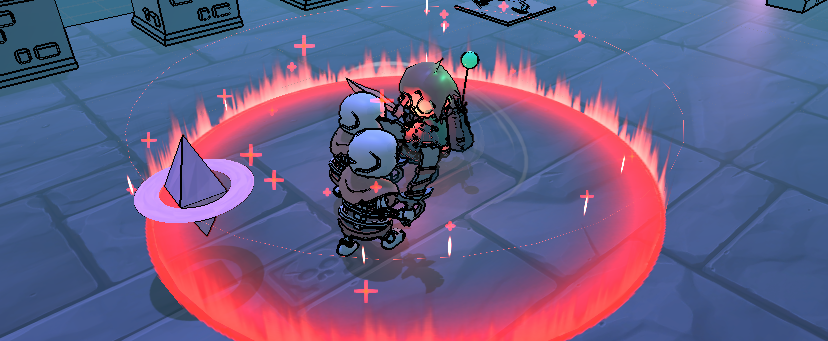 The main character wielding of a swarm of skeletons.